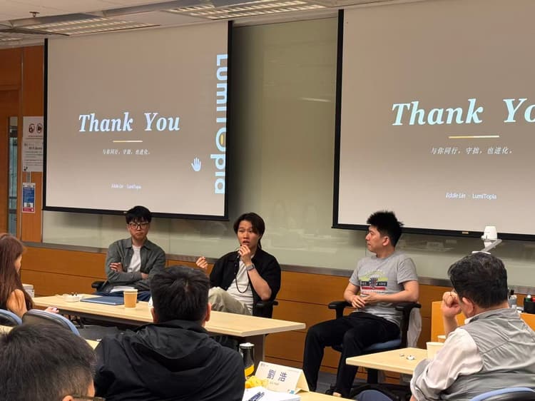 Panel discussion at an HKU EMBA class at Cyberport